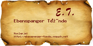Ebenspanger Tünde névjegykártya